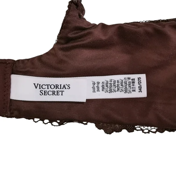 Victoria’s Secret Body by Victoria Push-Up Lace Bra Brown VS Push-Up Bra 34D - Picture 6 of 7